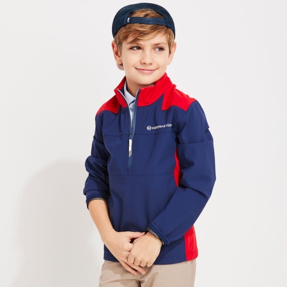 Vineyard Vibes Boys Regatta Pullover Jacket Size Small